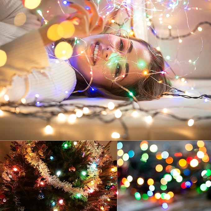 CYLAPEX 6 Pack Multicolor Fairy Lights String Battery Operated Fairy Lights Firefly Lights LED Starry String Lights 7ft 20 LEDs Silvery Copper Wire for Christmas DIY Decoration Costume Wedding Party