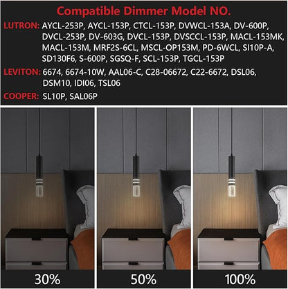 Pendant Lights Kitchen Island, Crystal Pendant Light Fixtures Mini 6W LED Modern Kitchen Pendant Lighting Over Sink and Living Room and Bedroom (Black 3-Pack)