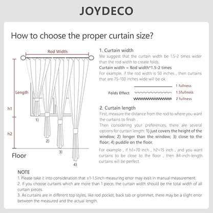Joydeco Faux Linen Curtains 72 Inch Length 2 Panels Set, Light Filtering Curtains for Bedroom, 52 Inches Wide Living Room Drapes with Rod Pockets (52x72 inch, Birch)