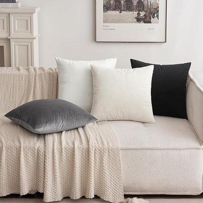 MIULEE Velvet Throw Pillow Covers 12x20 Inch, Pack of 2 - Black, Soft Solid Lumbar Decorative Pillow Covers Modern Luxury Home Decor for Chair Couch Sofa Bedroom Livingroom