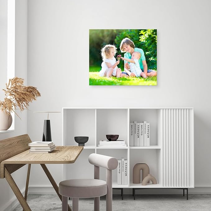 YYYYHPP Canvas Prints with Your Photos, Personalized Photo to Canvas Wall Art,Canvas Printing for Wedding, Family, Baby, Pets, Home Office Decor, Wrapped Frame 24"x20"