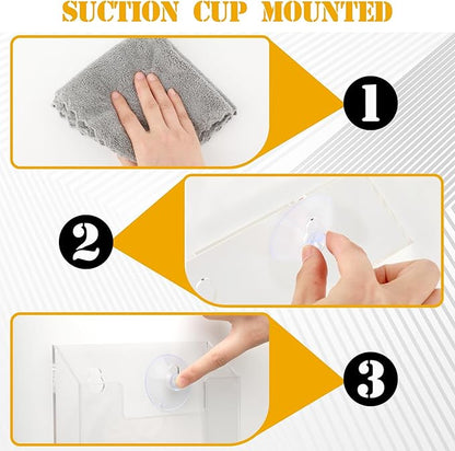 Thyle 2 Pcs Acrylic Brochure Holders Suction Cup Display Racks Wall Window or Glass Mount Clear Organizer Brochure Hanging Pamphlet Holder for Flyer Magazine File Display Book (8.7" X 8.7" X 2")