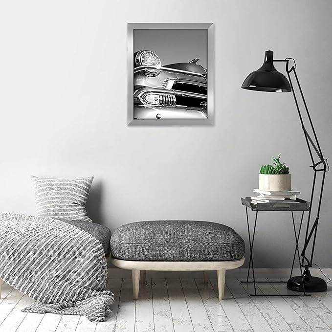 Americanflat 18x24 Poster Frame with Polished Plexiglass - Silver Picture Frame - Wide Photo Frames Made of Engineered Wood for Vertical or Horizontal Wall Display - Epic Collection - Silver