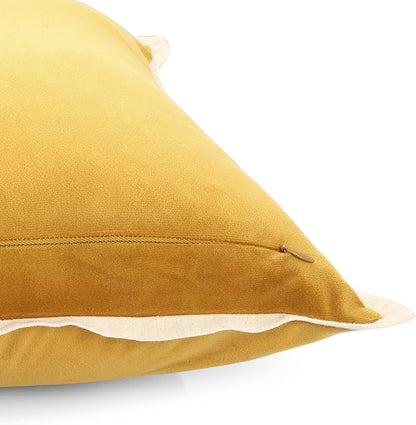 FINGERCRAFT Decorative Throw Pillow Cover Pack of 2 Soft Velvet Cushion Cover, Sofa and Bedroom Pillow Case 12" x 20" Gold