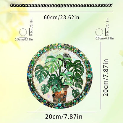 8 Inch Sun Catchers Indoor Window, Acrylic Rainbow Suncatcher Window Hanging Decoration for Living Room Bedroom Summer Home Balcony Ornaments Decoration (64 Leaf)