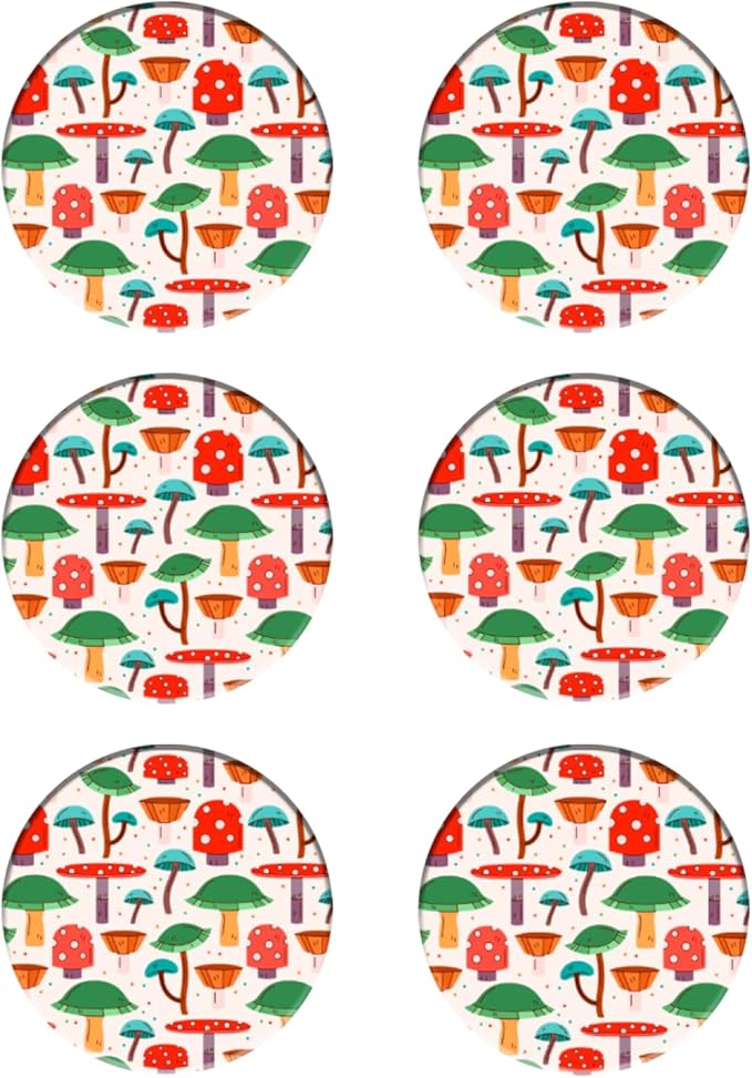 Coasters Set of 6 Ceramic Drink Coaster with Cork Base Modern Style Coasters for Mugs and Cups Office Kitchen 4 in