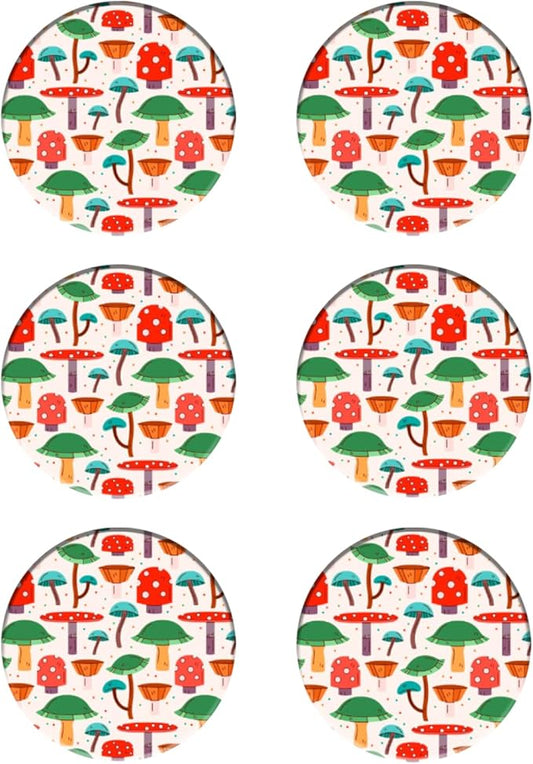 Coasters Set of 6 Ceramic Drink Coaster with Cork Base Modern Style Coasters for Mugs and Cups Office Kitchen 4 in