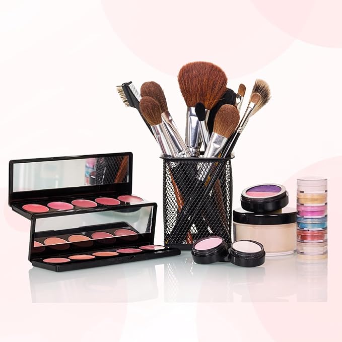 uxcell 2Pcs Mesh Pencil Holder, Metal Pen Cup Desk Organizer Makeup Brush Cup Holder for Home, Office, Classroom(Silver)