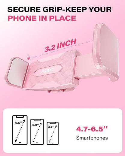 A2C Flexible Phone Holder for Treadmill, Peloton, Stroller, Shopping Cart, Desk, Portable Gooseneck 16.5” Long Arm Phone Mount for 4.7”-6.5" Smartphones, Gym Accessories for Women, Pink