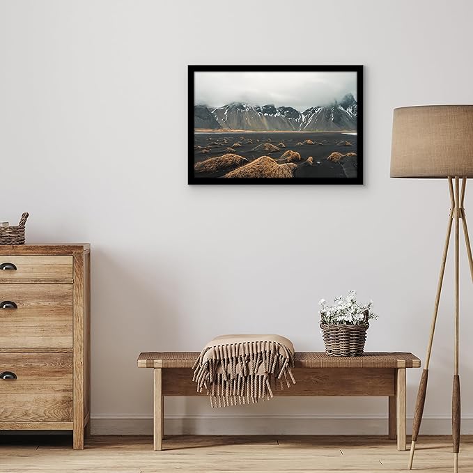 Americanflat 17x26 Poster Frame with Polished Plexiglass - Black Picture Frame - Wide Photo Frames Made of Engineered Wood for Vertical or Horizontal Wall Display - Epic Collection - Black