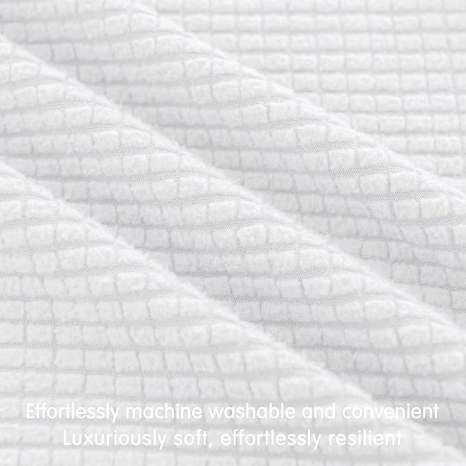 Hokway Couch Cushion Covers Stretch Cushion Covers Sofa Seat Cushion Slipcover Cushion Protector(White, Small)