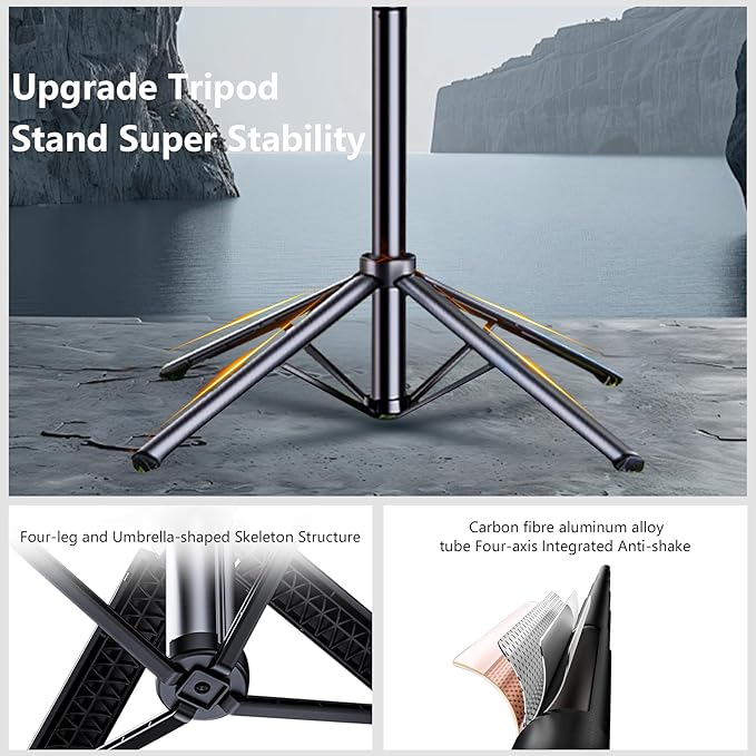 Auto Face Tracking Selfie Stick Tripod for iPhone with Light 70.9" Phone Camera Tripod Stand 360 Rotation Follows Your Movement with Remote for Content Creator Vlog Live Stream Video Record