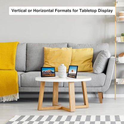 5x8 Picture Frame Set of 2 Black for Wall Hanging or Tabletop- Wall Mounting Horizontally or Vertically, 5 x 8 Wall Gallery Poster Photo Frames for 5 by 8 Photo,2 Pack, Black