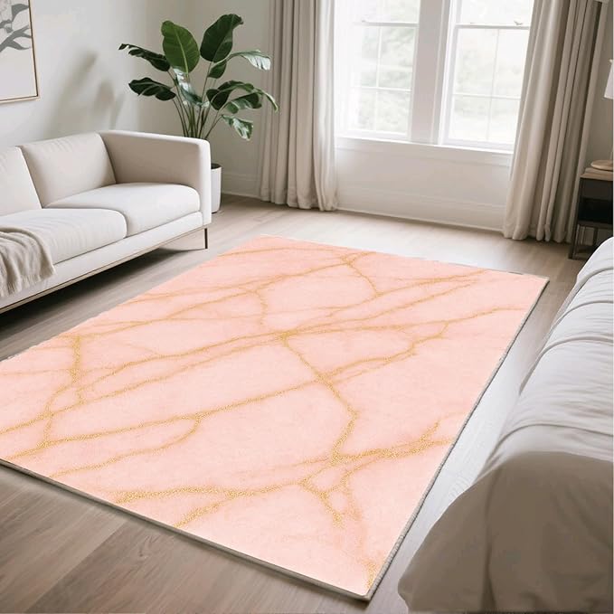 Abstract Marble Rug - 2x6 Runner Rug, Modern Art Runner Carpet, Luxury Marble Entryway Rugs, Washable & Non Slip Carpet Home Decor