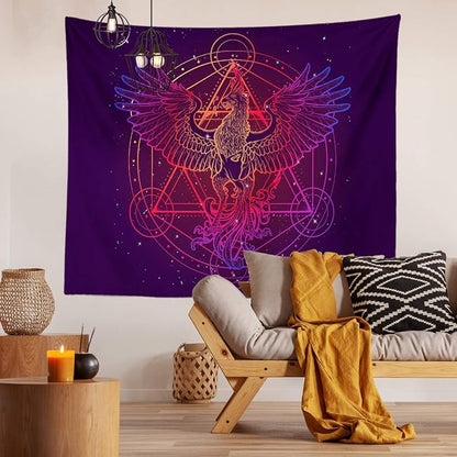 Phoenix Magic Array Alchemy Constellation Wall Hangings - Large Tapestry for Bedroom, Living Room, Dorm, Man Cave (80x60 Inch)