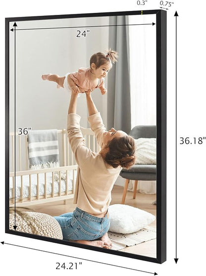 24x36 Snap Frame Black Poster Frames Set of 2 Front-loading Frame Metal Click Frame,Coating Aluminum Profile with High Definition Plexiglass