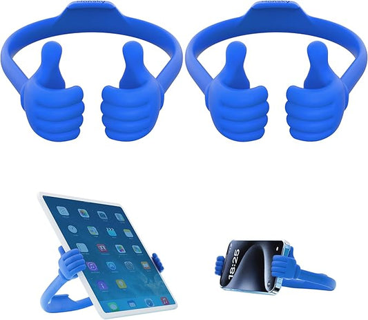 Honsky Adjustable Tablet Stand, Portable Phone Holder for Desk Bed - Multi-Angle Drawing Stand Compatible with All Tablets (2 Pack Blue)