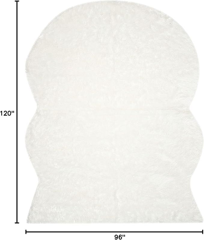 SAFAVIEH Faux Sheep Skin Collection 8' x 10' Ivory FSS117A Silken Glam 2.35-inch Thick Area Rug