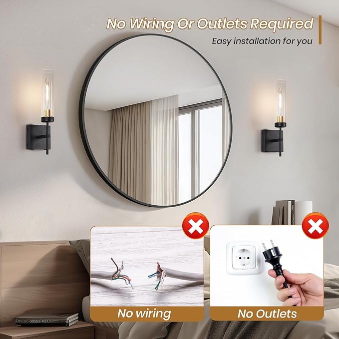 Wall Sconce Set of 2,Battery Operated Wall Sconce,Infinitely Dimmable with Remote Control,15000mAh Endurance 200 Hours,Fast Charging,Wireless Wall Lights for Bedroom Living Room Hallway