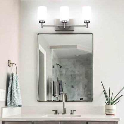 Aipsun Brushed Nickel Bathroom Vanity Light Vintage Bathroom Vanity Lighting Fixtures 3 Lights Industrial Wall Light (Exclude Bulb)
