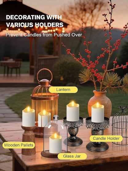 Rechargeable Tea Lights Candles with Remote Timer, 2" x 2.1" Flameless LED Candles with USB Charging Base, Small Votive Candle Electric Fake Candle for Wedding Table Decor Dining (12 Pack)