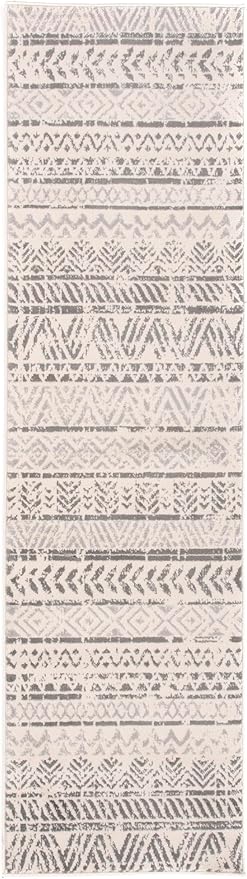 Rugshop Geometric Boho Perfect for high Traffic Areas of Your Living Room,Bedroom,Home Office,Kitchen Runner Rug 2'7" x 6' Gray