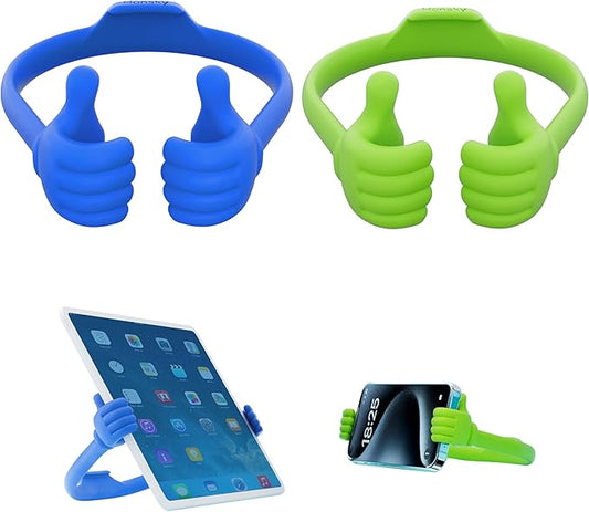 Honsky Adjustable Tablet Stand, Portable Phone Holder for Desk Bed - Multi-Angle Drawing Stand Compatible with All Tablets (Blue & Green)