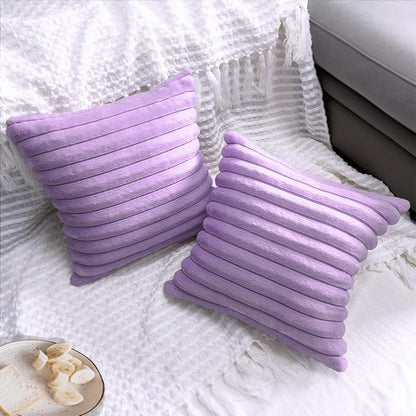 1 Pack 18x18 Pillow Cover Velvet Pillow Covers, Faux Fur Square Throw Pillow Covers for Living Room Decorations Throw Pillow Case, Throw Pillow Cover Cushion Cover for Home Sofa Bedroom Car, Violet