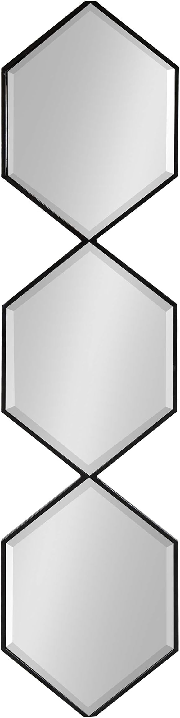 Kate and Laurel Roycen Modern Narrow Geometric Shaped Metal Accent Wall Mirror, 42 x 10 Black