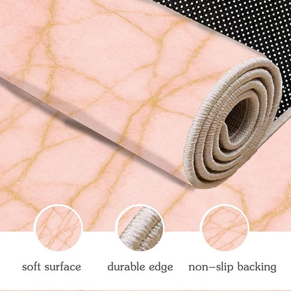 Abstract Marble Rugs - 7x10 Area Rug, Modern Art Area Rugs, Luxury Marble Living Room Rug, Washable & Non Slip Large Rug Home Decor