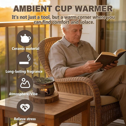 Ceramic Aromatherapy Stove Essential Oil Burner, Aromatherapy Burner for Herbs, Tealight Wax Warmer, Tea Light Candle Holders Teapot Warmer, Zen Incense Burner Kit for Home Office