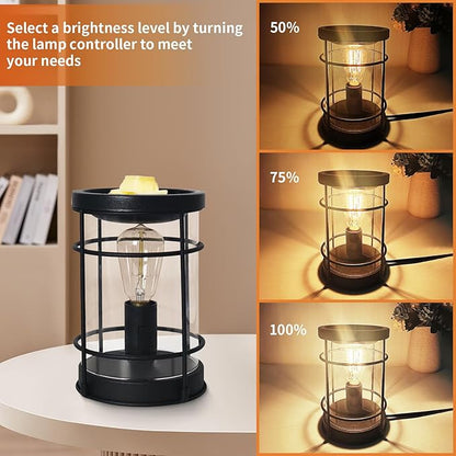 LIFFY Candle Wax Melt Warmer - Wax Warmer Scented, Fragrance Oil Burner, Metal Melter Lamp for Rustic Home Decor Office Bedroom Aromatherapy, Birthday Gifts for Women, Timer & 2 Edison Bulbs