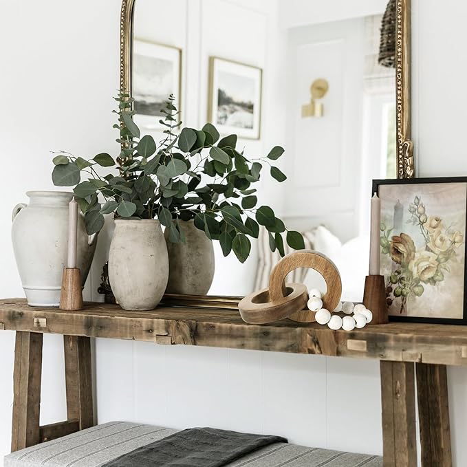 Oakrain Wood Chain Link Decor, Handmade Carved Knot Decor, Minimalist Home Décor Accents, Shelf Coffee Table Decor, Natural Boho Farmhouse Rustic Home Decor, Best Housewarming Gifts (8.86 inch)