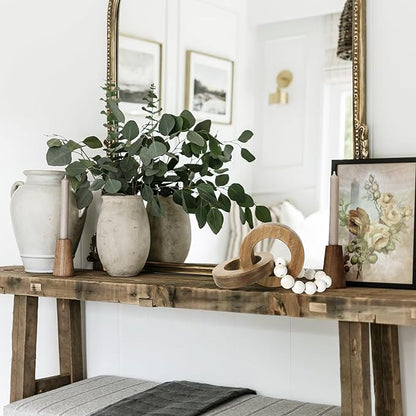 Oakrain Wood Chain Link Decor, Handmade Carved Knot Decor, Minimalist Home Décor Accents, Shelf Coffee Table Decor, Natural Boho Farmhouse Rustic Home Decor, Best Housewarming Gifts (8.86 inch)