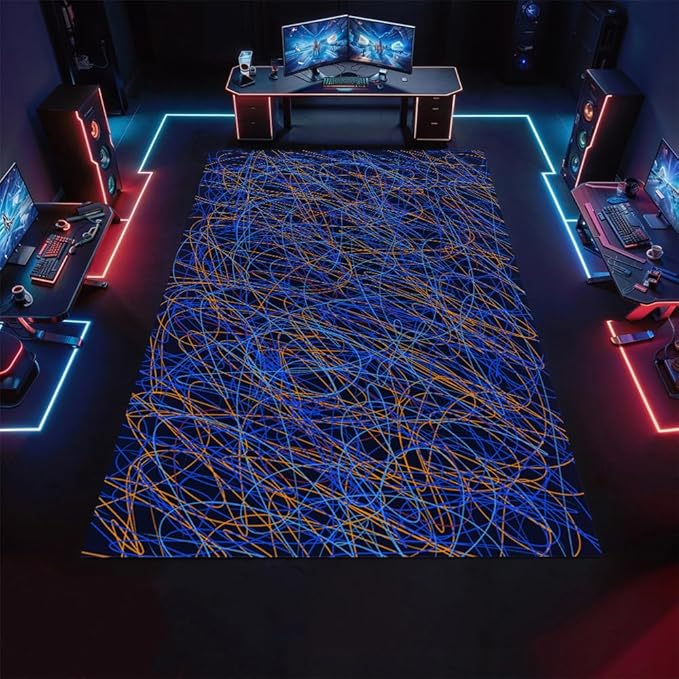 Vintage Grunge Arcade Rug 3x4 Small Area Rugs Abstract Colorful Lines Rugs Non Slip Machine Washable Indoor Throw Carpet for Living Room Bedroom Nursery Study Office Entrance Foyer
