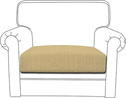 Easy-Going Stretch Cushion Cover Sofa Cushion Furniture Protector Sofa Seat Sofa slipcover Sofa Cover Soft Flexibility with Elastic Bottom(Chair Cushion,Beige)