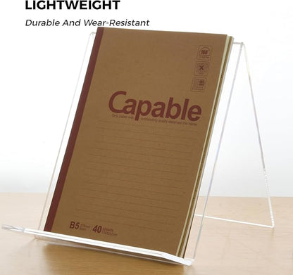 Acrylic Book Stand, Book Display Holder 8.5 x 11, Clear Acrylic Display Easel Transparent Display Stand Holder Tablet Holder for Album, CD, Magazine, Picture, Plate, Artworks, Phone, Tablet