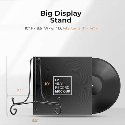 TR-LIFE Plate Stands for Display - 10 Inch Plate Holder Display Stand + Metal Easel Stand for Picture Frame, Decorative Plates, Book, Photo, Collectibles (2 Pack)