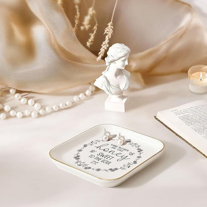Christian Gifts for Women – Ceramic Jewelry Dish with Bible Verse, Inspirational Friendship & Teacher Appreciation Gift, Thoughtful Birthday or Christmas Keepsake (Prov 16:24)
