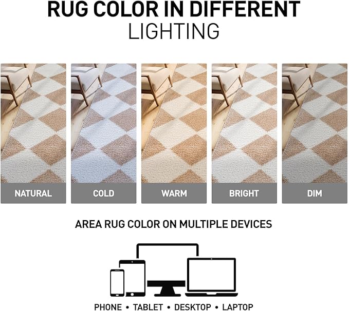 Rugshop Diamond Wave Shag Area Rug Beige 2' x 3' Ideal for Entryways, Kitchens, or Small Spaces