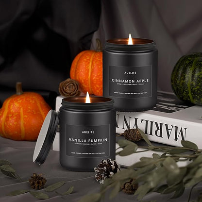 Fall Candle | Vanilla Pumpkin Candle - Scented Candles for Autumn, Fall Aromatherapy Gifts - 7 OZ (Pack of 2)