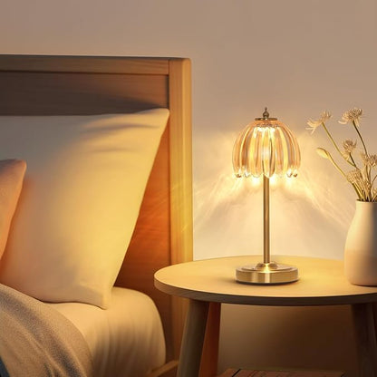 Tulip Lamp Shades Replacement, 5" Dia. * 4.25" H，0.394” Top Hole Light Amber Glass Sconce Shade Heavy and Thick for Table Lamp, 2 Pack