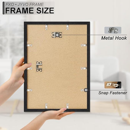 Engineered Wood 13x18 Picture Frame Set of 6, Black Frame for 13 x 18 Inch Picture Poster Photo, Light Weight 13 by 18 Frame with Wood-grain for Wall - 6 Pack/Black/13 x18