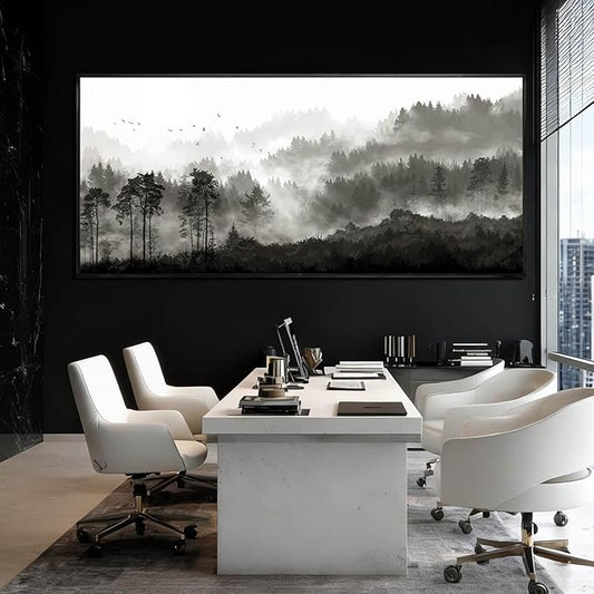 Black and White Wall Art Forest Home Wall Decor Modern Photo Prints 32"x70" Art for Office Framed Pictures for Living Room