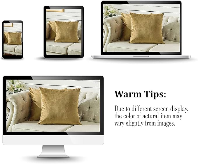 FY FIBER HOUSE Pack of 2 Velvet Throw Pillow Covers Decorative Square Pillowcase Soft Solid Cushion Case for Sofa/Couch Use, 18 x 18 Inch Coffee