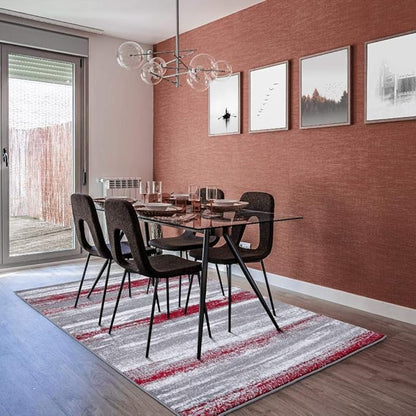 LUXE WEAVERS Modern Abstract Red 4x5 Area Rug