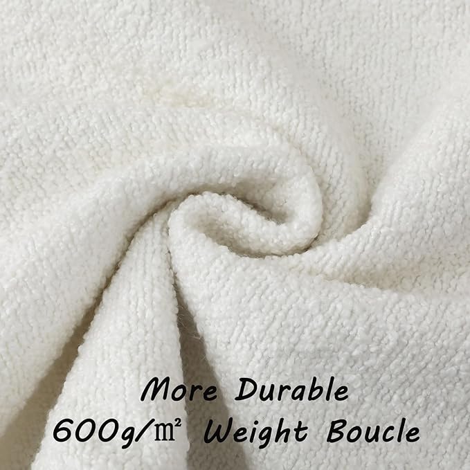 FUTEI Christmas Pack of 2 White Decorative Throw Pillow Covers 22x22 Inch Soft Cozy Solid Boucle Textured Cushion Case,Modern Home Decor for Couch Bed Living Room