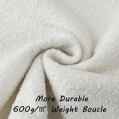 FUTEI Christmas Pack of 2 White Decorative Throw Pillow Covers 16x16 Inch Soft Cozy Solid Boucle Textured Cushion Case,Modern Home Decor for Couch Bed Living Room