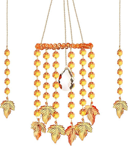Suncalla 3 Pcs Crystal Suncatchers for Window Sun Catchers Hanging Wind Chime with Chain Rainbow Indoor Outdoor Decor Plant Lover Gift