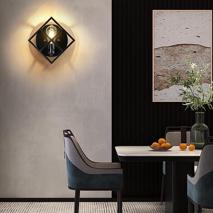 Farmhouse Wall Sconce with Black Finish,Rustic Wall Sconces Indoor Wall Light Fixtures 11.3in for Stairway, Living Room, Bedroom, Bathroom (1 Light,E26 Base, No Bulbs,1 Pack)